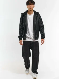 GATE Skórzana kurtka z odpinanym kapturem| Kurtki I Płaszcze·Kurtki Przejściowe