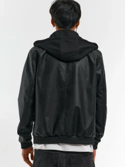 GATE Skórzana kurtka z odpinanym kapturem| Kurtki I Płaszcze·Kurtki Przejściowe