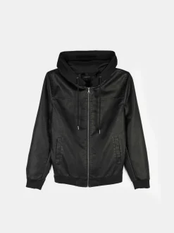 GATE Skórzana kurtka z odpinanym kapturem| Kurtki I Płaszcze·Kurtki Przejściowe