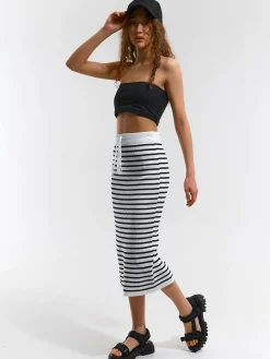 GATE Spódnica midi w paski| Kategorie·Spódnice ☀️