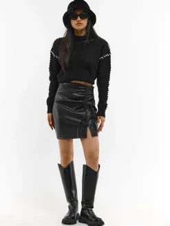 GATE Spódnica mini z imitacji skóry| Kategorie·Spódnice ☀️