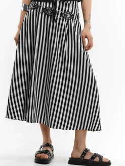 GATE Spódnica w kształcie litery A w prążki| Kategorie·Spódnice ☀️