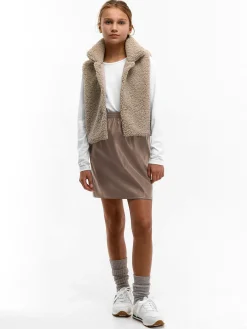 GATE Spódnica wykonana z imitacji skóry|Dzieci Dziewczynki·Spódnice ☀️