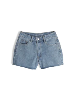 GATE Spodnie dżinsowe z kryształkami| Spodnie·Spodenki ☀️