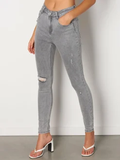GATE Spodnie skinny z dziurami| Spodnie·Jeansy