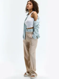 GATE Spodnie z dżinsowymi detalami| Spodnie·Spodnie