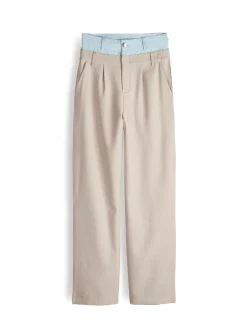 GATE Spodnie z dżinsowymi detalami| Spodnie·Spodnie