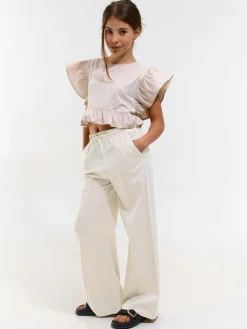 GATE Spodnie z domieszką lnu|Dzieci Dziewczynki·Spodnie I Legginsy