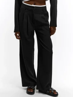 GATE Spodnie z kontrastową talią| Spodnie·Spodnie