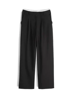 GATE Spodnie z kontrastową talią| Spodnie·Spodnie