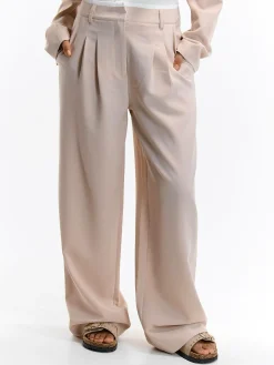 GATE Spodnie z kontrastową talią| Spodnie·Spodnie