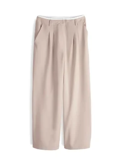 GATE Spodnie z kontrastową talią| Spodnie·Spodnie