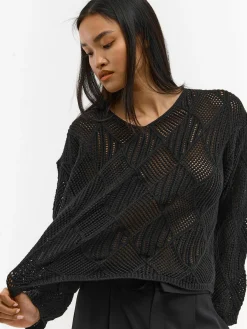 GATE Strukturalny sweter z dzianiny| Swetry I Bluzy·Swetry