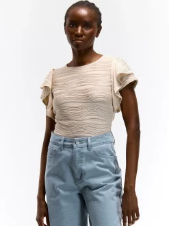 GATE Strukturyzowany top z falbanami| Koszulki I Topy·Topy