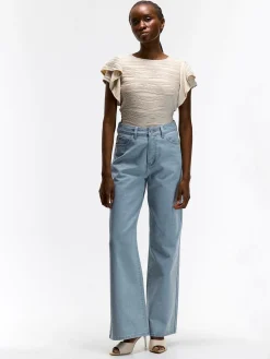 GATE Strukturyzowany top z falbanami| Koszulki I Topy·Topy