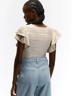 GATE Strukturyzowany top z falbanami| Koszulki I Topy·Topy