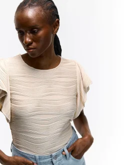 GATE Strukturyzowany top z falbanami| Koszulki I Topy·Topy