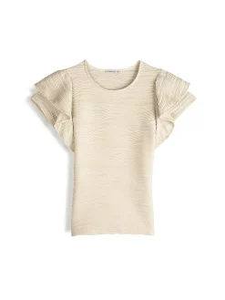 GATE Strukturyzowany top z falbanami| Koszulki I Topy·Topy