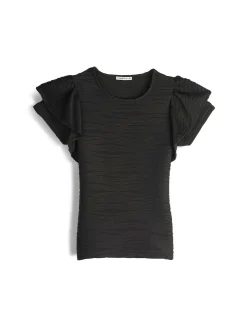 GATE Strukturyzowany top z falbanami| Koszulki I Topy·Topy