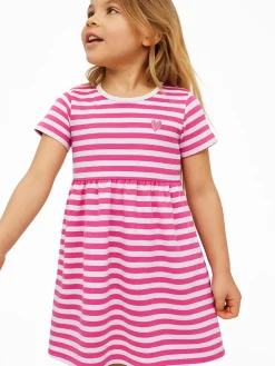 GATE Sukienka bawełniana w paski z serduszkiem|Dzieci Dziewczynki·Sukienki