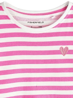 GATE Sukienka bawełniana w paski z serduszkiem|Dzieci Dziewczynki·Sukienki