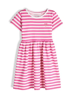 GATE Sukienka bawełniana w paski z serduszkiem|Dzieci Dziewczynki·Sukienki