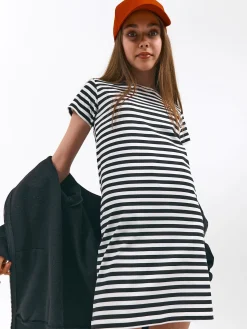 GATE Sukienka bawełniana w paski z serduszkiem|Dzieci Dziewczynki·Sukienki