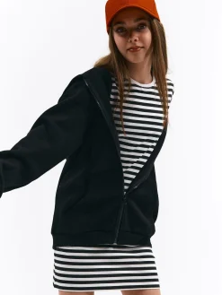 GATE Sukienka bawełniana w paski z serduszkiem|Dzieci Dziewczynki·Sukienki