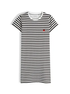 GATE Sukienka bawełniana w paski z serduszkiem|Dzieci Dziewczynki·Sukienki