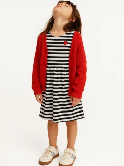 GATE Sukienka bawełniana w paski z serduszkiem|Dzieci Dziewczynki·Sukienki