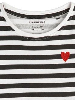 GATE Sukienka bawełniana w paski z serduszkiem|Dzieci Dziewczynki·Sukienki