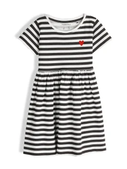 GATE Sukienka bawełniana w paski z serduszkiem|Dzieci Dziewczynki·Sukienki