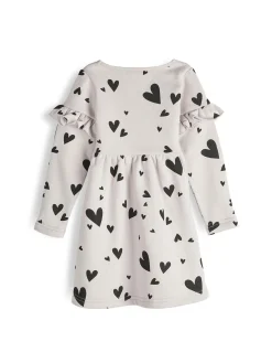 GATE Sukienka dresowa z nadrukiem i falbankami|Dzieci Dziewczynki·Sukienki