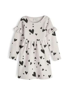 GATE Sukienka dresowa z nadrukiem i falbankami|Dzieci Dziewczynki·Sukienki