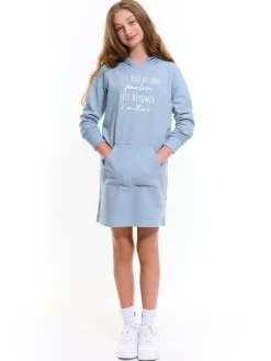 GATE Sukienka dresowa ze srebrnym napisem dla dziewczynki|Dzieci Dziewczynki·Sukienki