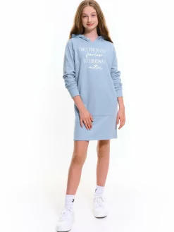 GATE Sukienka dresowa ze srebrnym napisem dla dziewczynki|Dzieci Dziewczynki·Sukienki