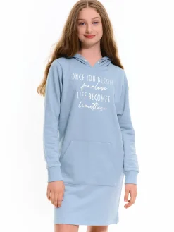 GATE Sukienka dresowa ze srebrnym napisem dla dziewczynki|Dzieci Dziewczynki·Sukienki