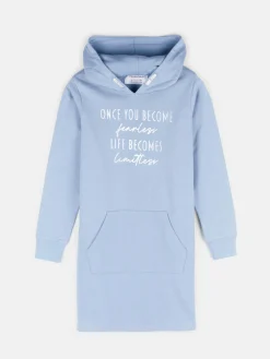 GATE Sukienka dresowa ze srebrnym napisem dla dziewczynki|Dzieci Dziewczynki·Sukienki