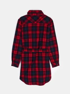 GATE Sukienka koszulowa z bawełny w kratę|Dzieci Dziewczynki·Sukienki