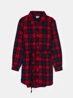 GATE Sukienka koszulowa z bawełny w kratę|Dzieci Dziewczynki·Sukienki