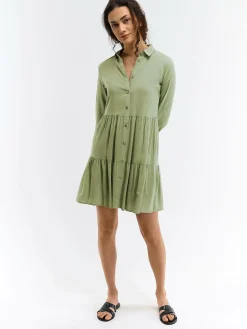 GATE Sukienka koszulowa z wiskozy| Kategorie·Sukienki