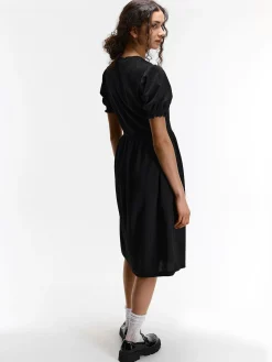 GATE Sukienka midi z balonowymi rękawami| Kategorie·Sukienki