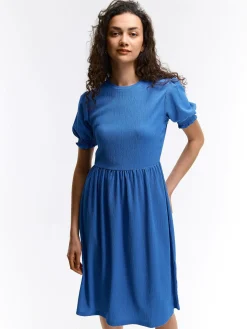 GATE Sukienka midi z balonowymi rękawami| Kategorie·Sukienki