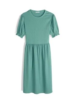 GATE Sukienka midi z balonowymi rękawami| Kategorie·Sukienki