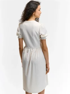 GATE Sukienka midi z balonowymi rękawami| Kategorie·Sukienki