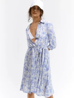 GATE Sukienka midi z nadrukiem i paskiem| Kategorie·Sukienki