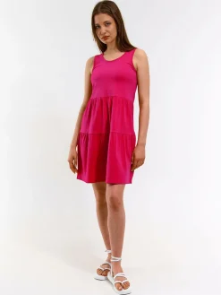 GATE Sukienka mini bez rękawów, marszczona| Kategorie·Sukienki