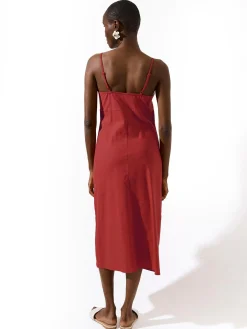 GATE Sukienka na ramiączkach z domieszką lnu| Kategorie·Sukienki