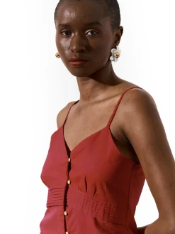 GATE Sukienka na ramiączkach z domieszką lnu| Kategorie·Sukienki