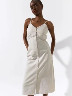 GATE Sukienka na ramiączkach z domieszką lnu| Kategorie·Sukienki